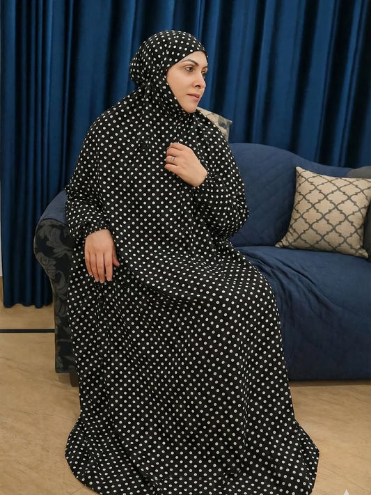 Namaz chadar with sleeves, stitched Namaz chadar for girls, irani chadar random prints