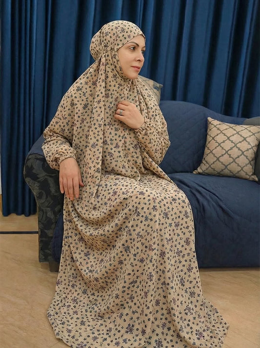 Namaz chadar with sleeves, stitched Namaz chadar for girls, irani chadar random prints